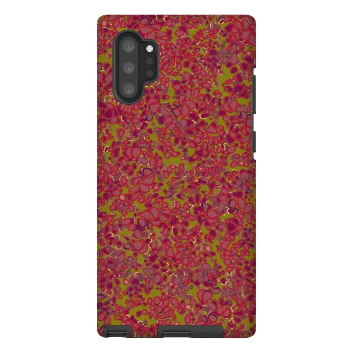Galaxy Note 10 plus StrongFit Tiny Circles - Red & Green by Lotti Brown