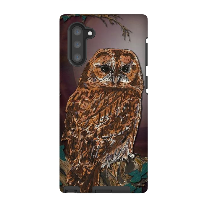 Galaxy Note 10 StrongFit Tawny Owl - Mistress of the Night by Lotti Brown