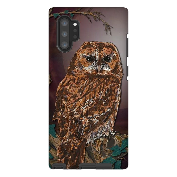 Galaxy Note 10 plus StrongFit Tawny Owl - Mistress of the Night by Lotti Brown