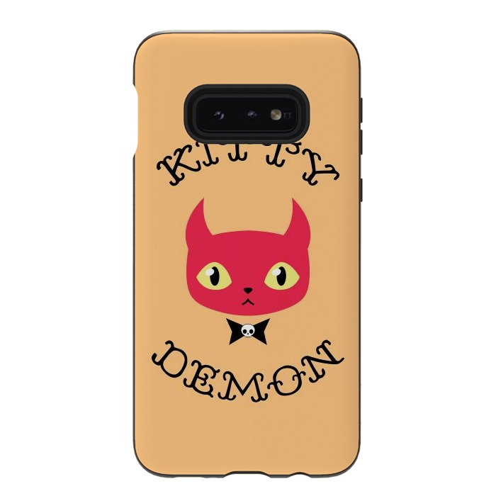 Galaxy S10e StrongFit Kitty demon by Laura Nagel