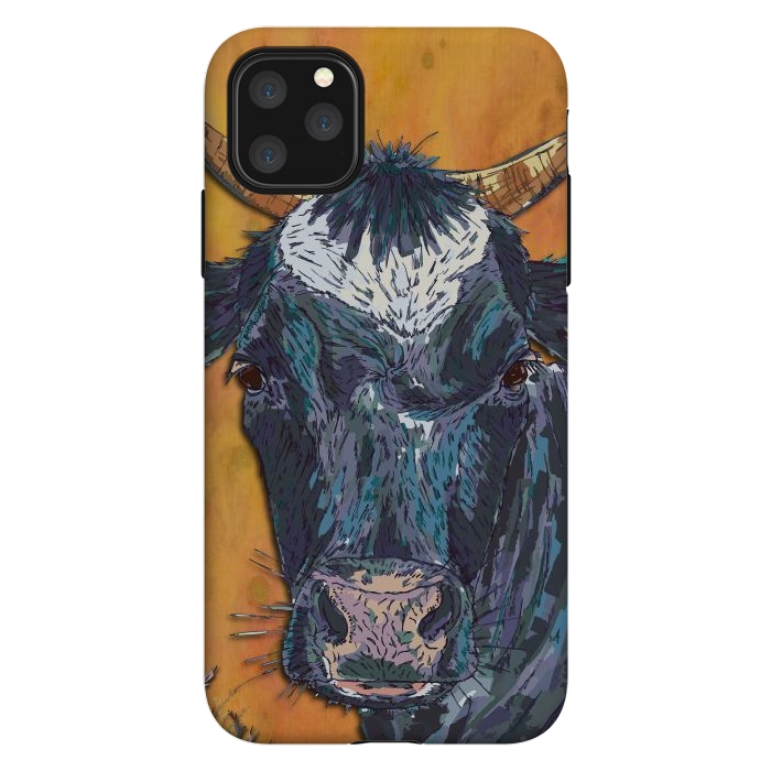 iPhone 11 Pro Max StrongFit Cow in Yellow by Lotti Brown