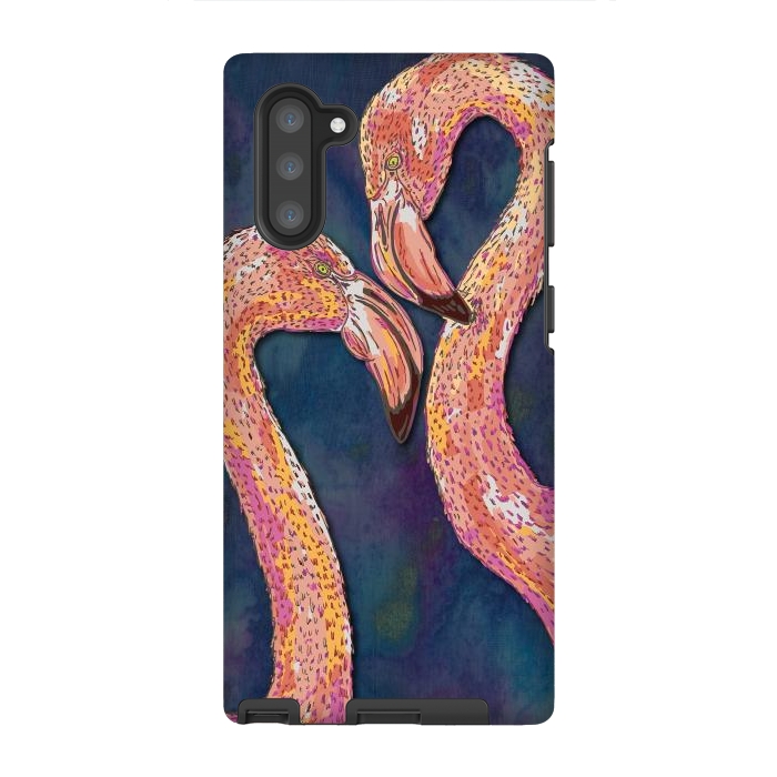 Galaxy Note 10 StrongFit Pink Flamingos by Lotti Brown