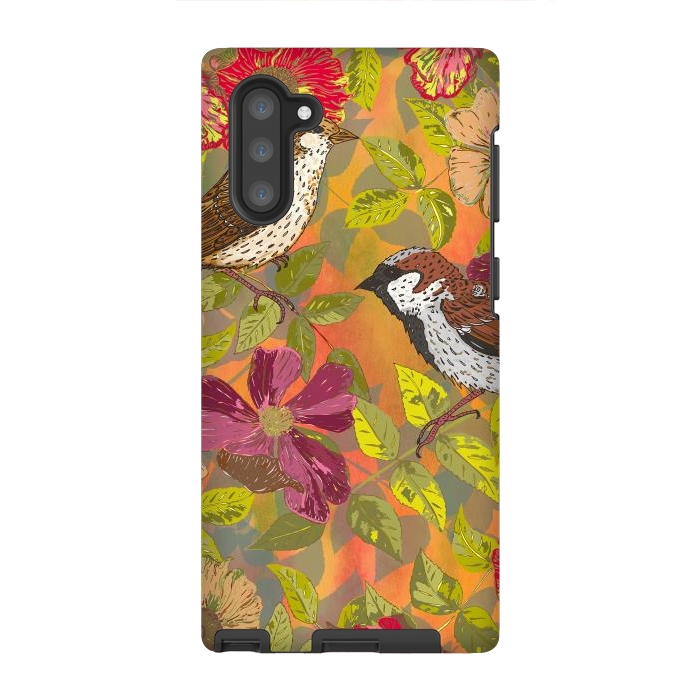 Galaxy Note 10 StrongFit Sparrow and Wild Rose by Lotti Brown