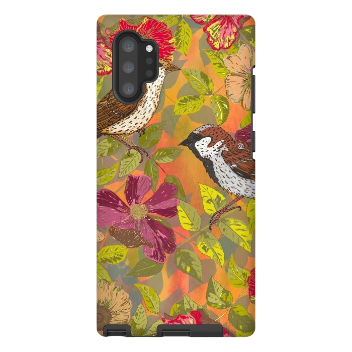 Galaxy Note 10 plus StrongFit Sparrow and Wild Rose by Lotti Brown