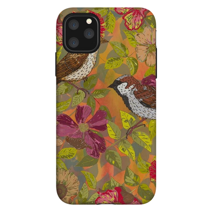 iPhone 11 Pro Max StrongFit Sparrow and Wild Rose by Lotti Brown