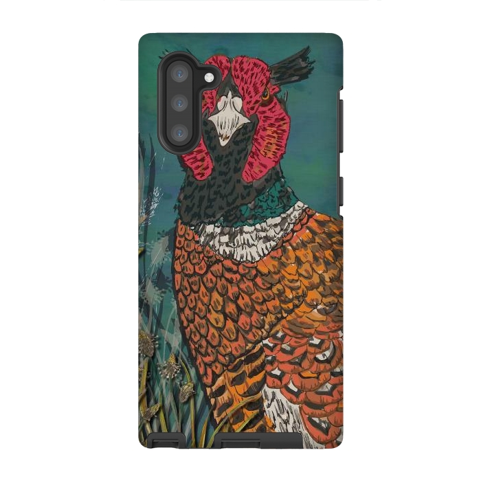 Galaxy Note 10 StrongFit Funny Pheasant by Lotti Brown