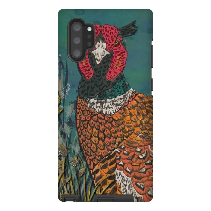 Galaxy Note 10 plus StrongFit Funny Pheasant by Lotti Brown