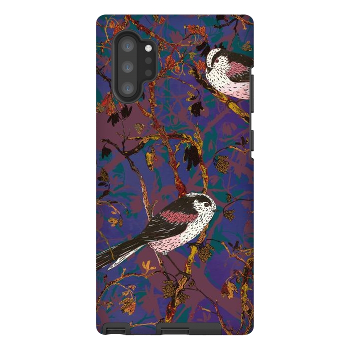 Galaxy Note 10 plus StrongFit Long-tailed Tits by Lotti Brown