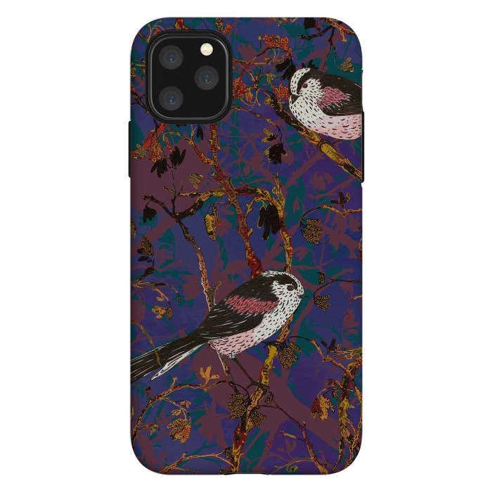 iPhone 11 Pro Max StrongFit Long-tailed Tits by Lotti Brown