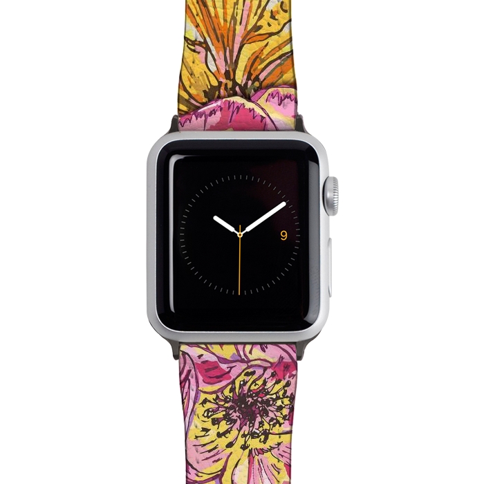 Watch 38mm / 40mm Strap PU leather Summer Roses by Lotti Brown