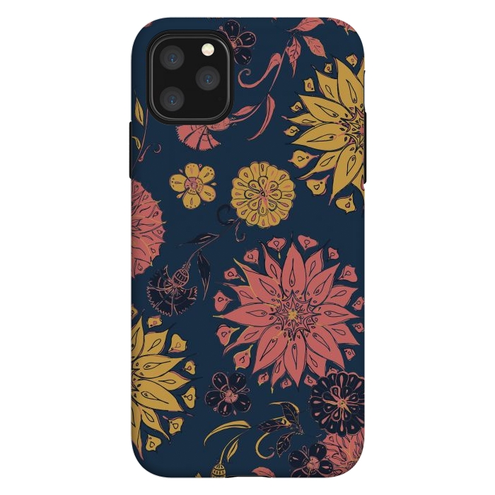 iPhone 11 Pro Max StrongFit Multi-Florals - Blue, Pink & Yellow by Lotti Brown