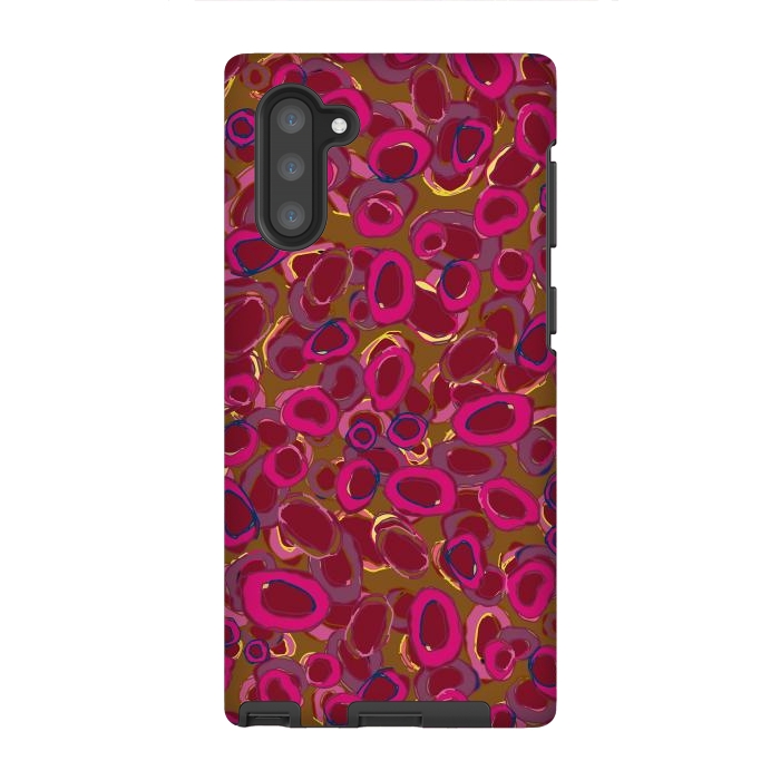 Galaxy Note 10 StrongFit Bold Circles - Red & Pink by Lotti Brown