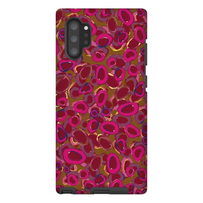 Galaxy Note 10 plus StrongFit Bold Circles - Red & Pink by Lotti Brown