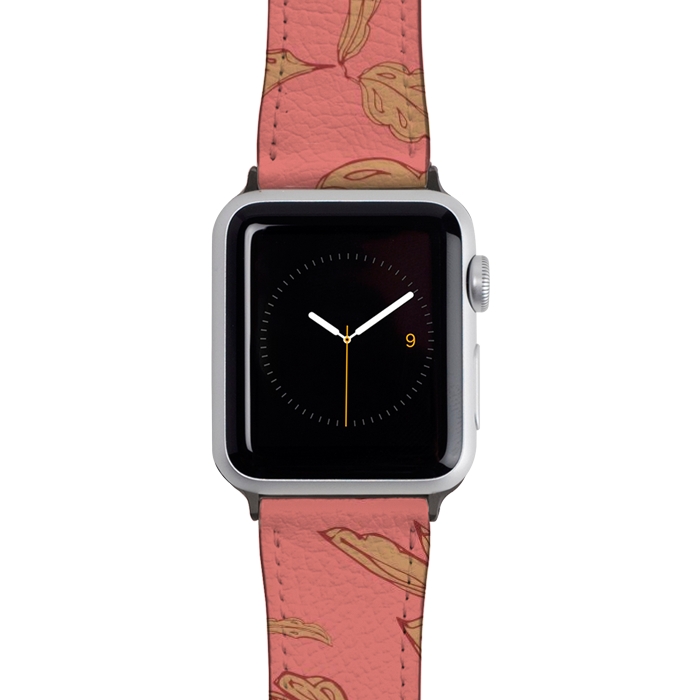 Watch 42mm / 44mm Strap PU leather Coral Floral Classic by Lotti Brown