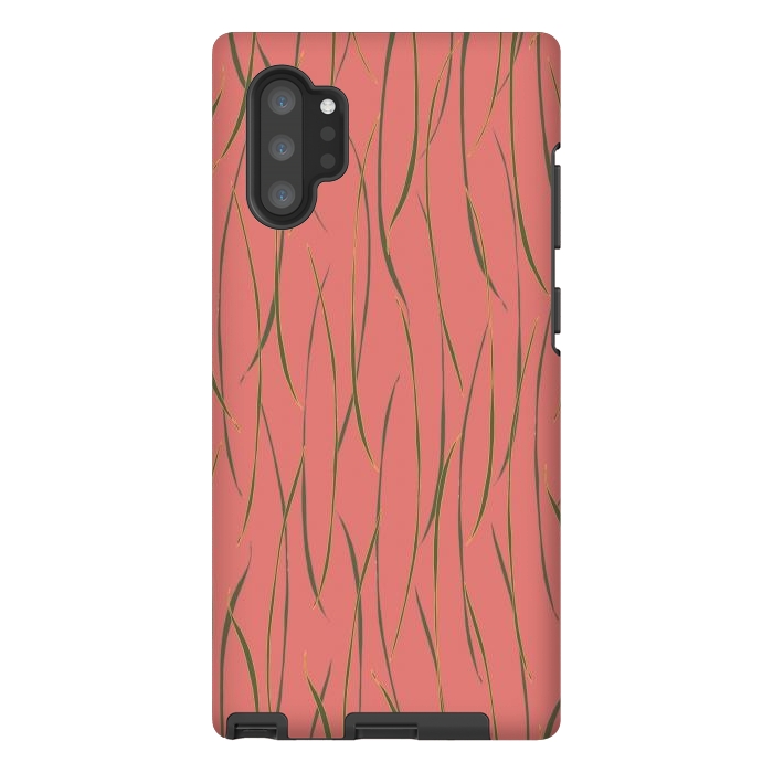 Galaxy Note 10 plus StrongFit Coral Stripe by Lotti Brown