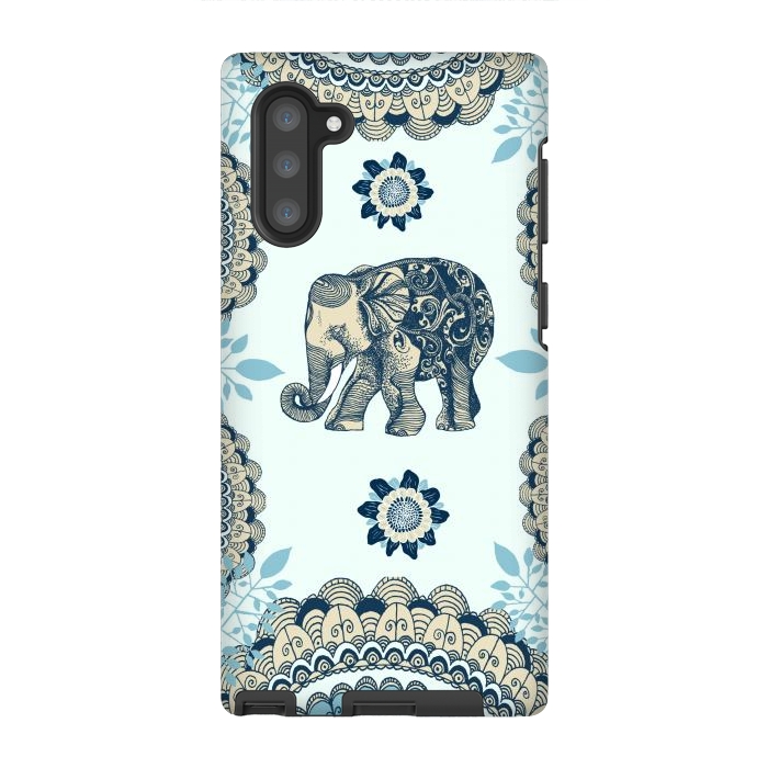 Galaxy Note 10 StrongFit Elephant Blue by Rose Halsey