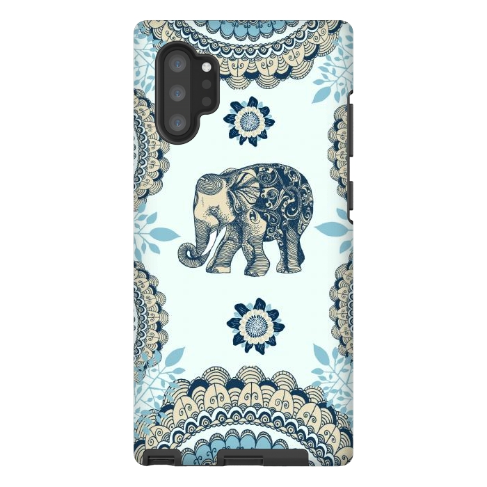 Galaxy Note 10 plus StrongFit Elephant Blue by Rose Halsey