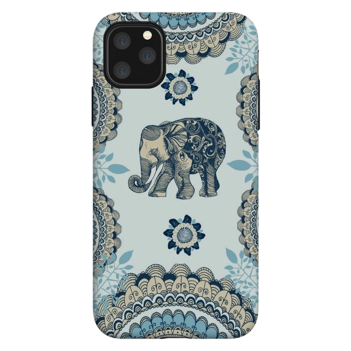 iPhone 11 Pro Max StrongFit Elephant Blue by Rose Halsey