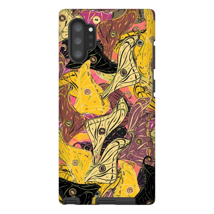 Galaxy Note 10 plus StrongFit Boho Butterfly Wings - Yellow & Black by Lotti Brown