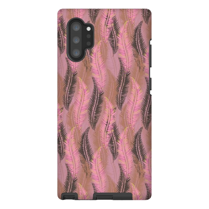 Galaxy Note 10 plus StrongFit Feather Stripe in Coral and Soft Pink by Lotti Brown