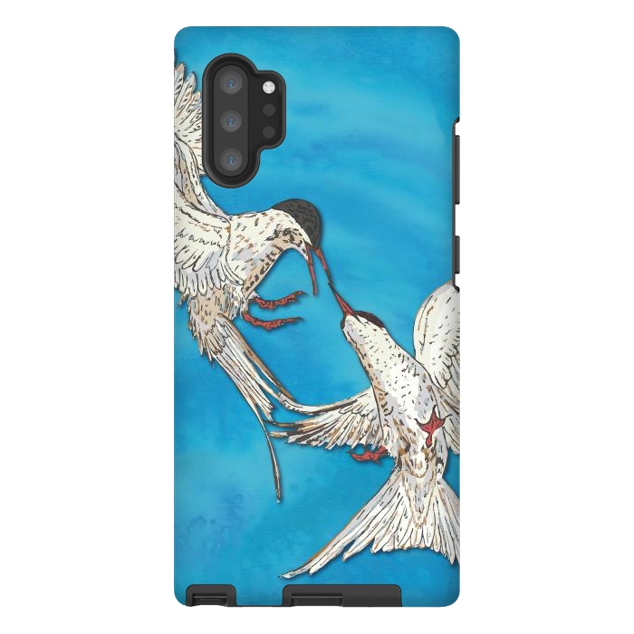 Galaxy Note 10 plus StrongFit Arctic Terns by Lotti Brown