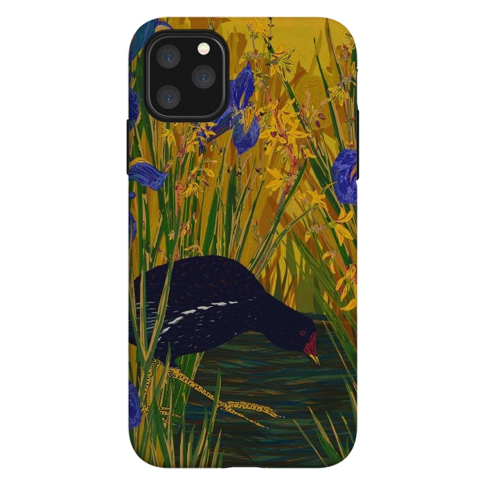 iPhone 11 Pro Max StrongFit Moorhen and Iris by Lotti Brown