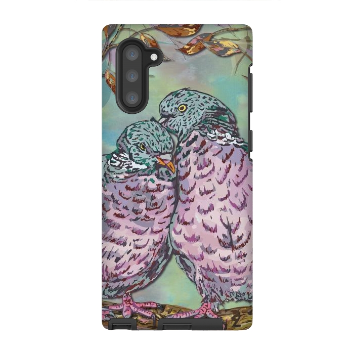 Galaxy Note 10 StrongFit Loving Ring Doves by Lotti Brown