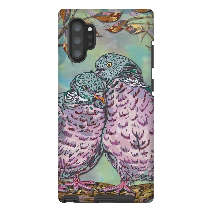 Galaxy Note 10 plus StrongFit Loving Ring Doves by Lotti Brown
