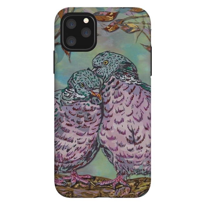 iPhone 11 Pro Max StrongFit Loving Ring Doves by Lotti Brown