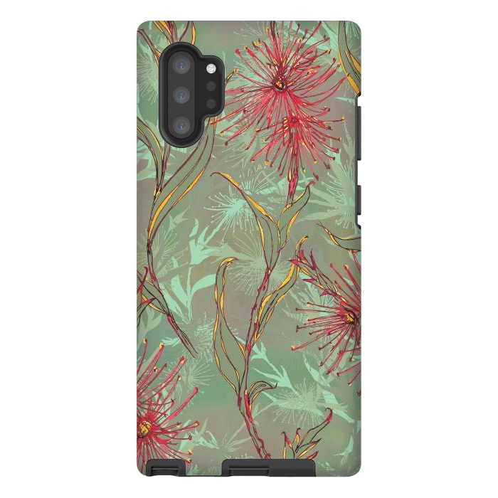 Galaxy Note 10 plus StrongFit Red Gum Flower by Lotti Brown