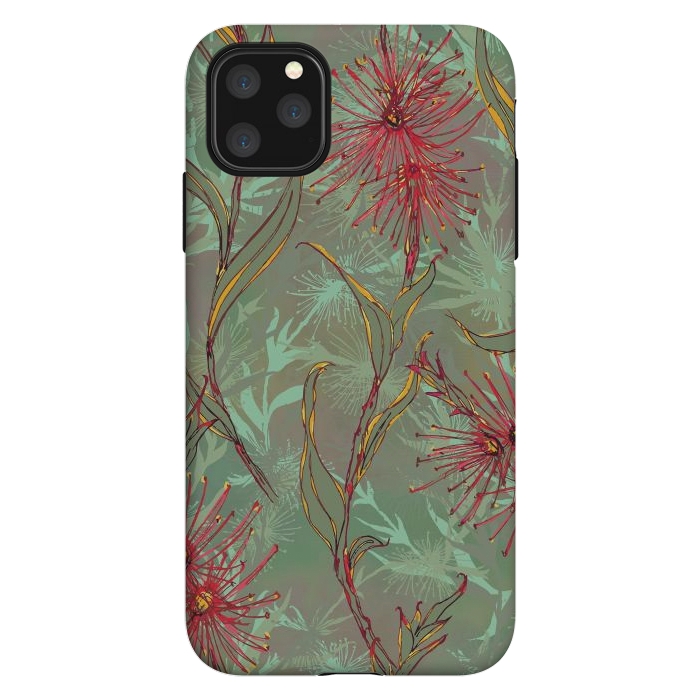 iPhone 11 Pro Max StrongFit Red Gum Flower by Lotti Brown