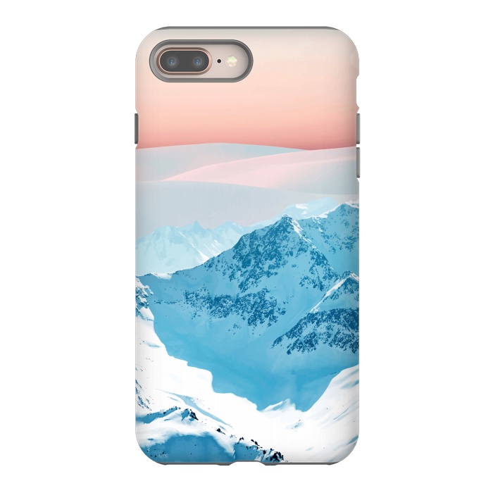 iPhone 7 plus StrongFit Snow & Blush Horizon by Uma Prabhakar Gokhale