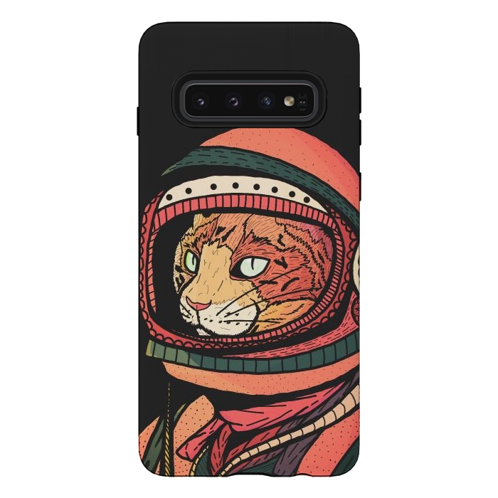 Galaxy S10 StrongFit The ginger space cat by Steve Wade (Swade)
