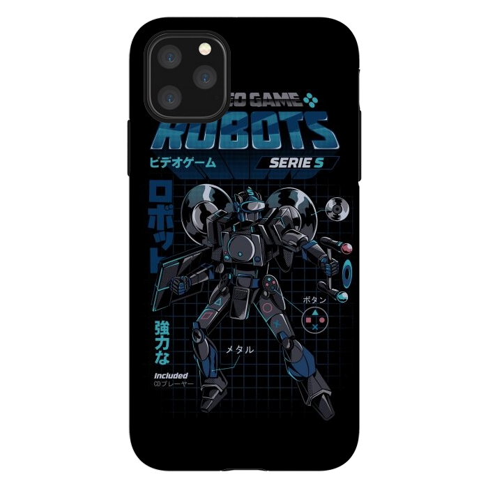iPhone 11 Pro Max StrongFit Video Game Robot - Model S by Ilustrata