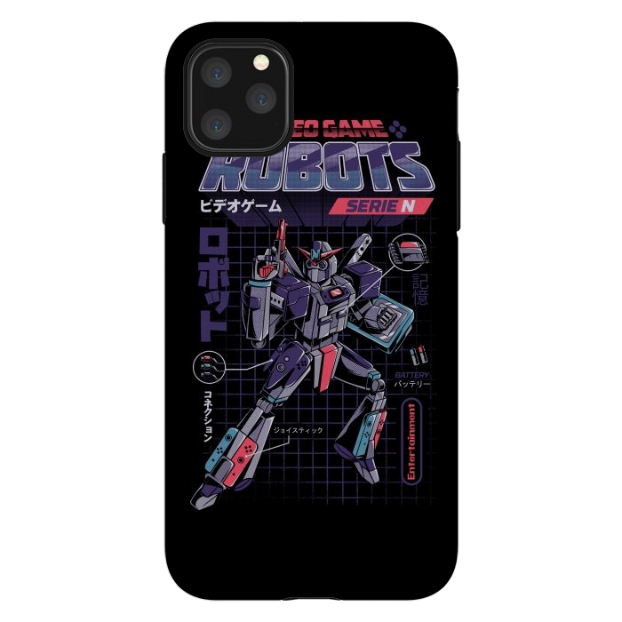 iPhone 11 Pro Max StrongFit Video Game Robot - Model N by Ilustrata