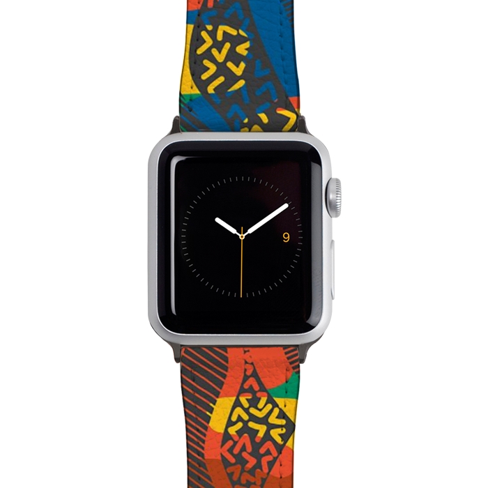 Watch 42mm / 44mm Strap PU leather African Lineart by Hanny Agustine