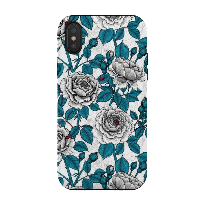 iPhone Xs / X StrongFit  White roses and ladybugs by Katerina Kirilova