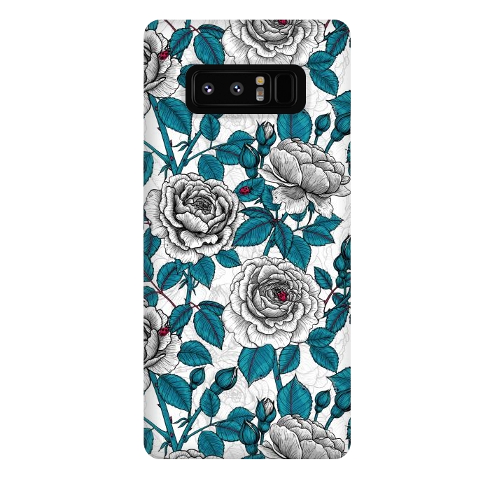 Galaxy Note 8 StrongFit  White roses and ladybugs by Katerina Kirilova