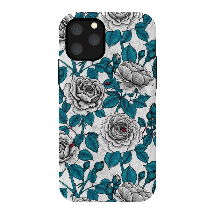 iPhone 11 Pro StrongFit  White roses and ladybugs by Katerina Kirilova