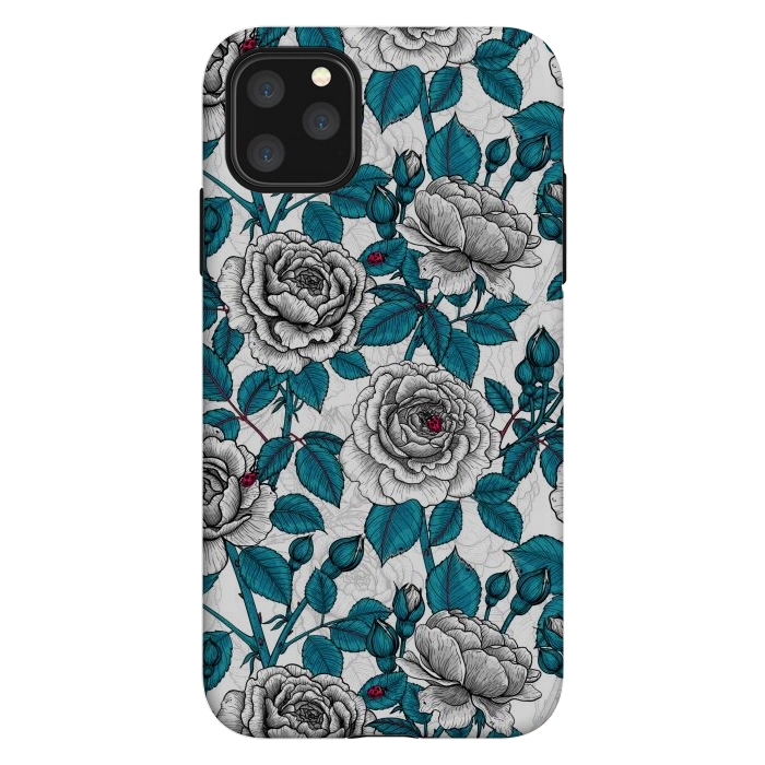iPhone 11 Pro Max StrongFit  White roses and ladybugs by Katerina Kirilova