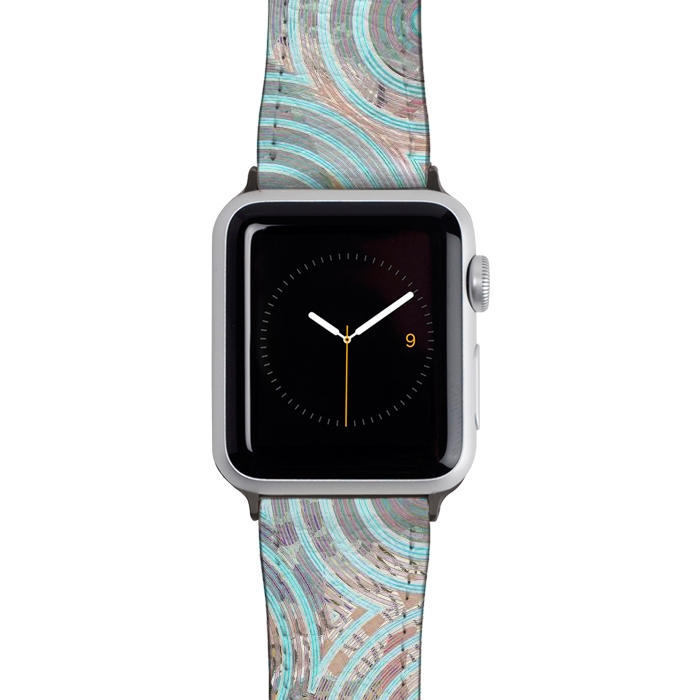 Watch 38mm / 40mm Strap PU leather Pastel playful African inspired circle sketch pattern by Oana 
