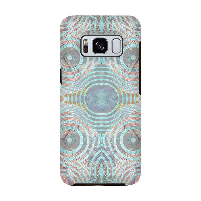 Galaxy S8 StrongFit Pastel playful African inspired circle sketch pattern by Oana 