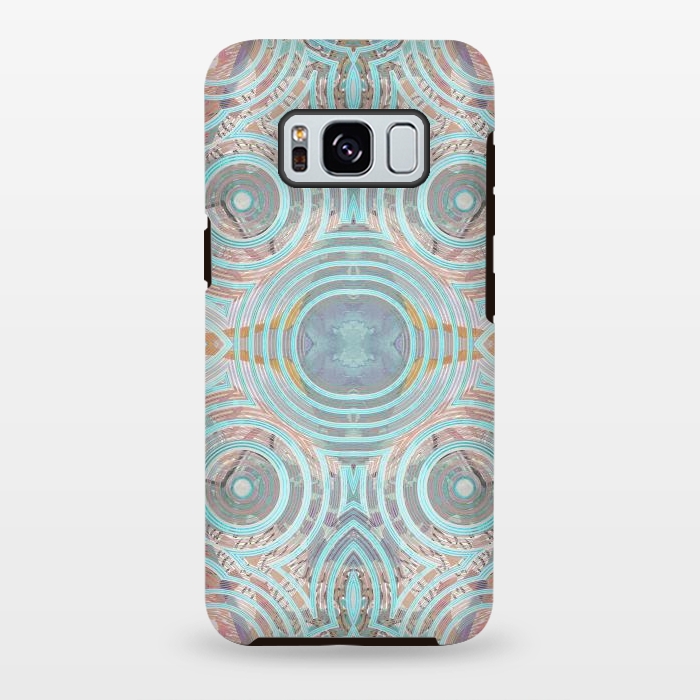 Galaxy S8 plus StrongFit Pastel playful African inspired circle sketch pattern by Oana 