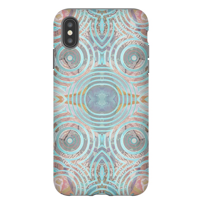 iPhone Xs Max StrongFit Pastel playful African inspired circle sketch pattern by Oana 