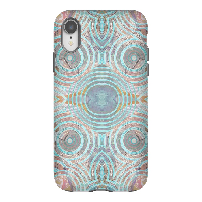 iPhone Xr StrongFit Pastel playful African inspired circle sketch pattern by Oana 