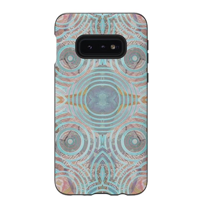 Galaxy S10e StrongFit Pastel playful African inspired circle sketch pattern by Oana 