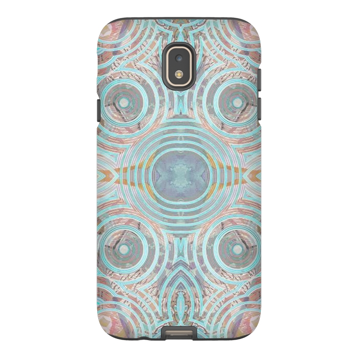 Galaxy J7 StrongFit Pastel playful African inspired circle sketch pattern by Oana 