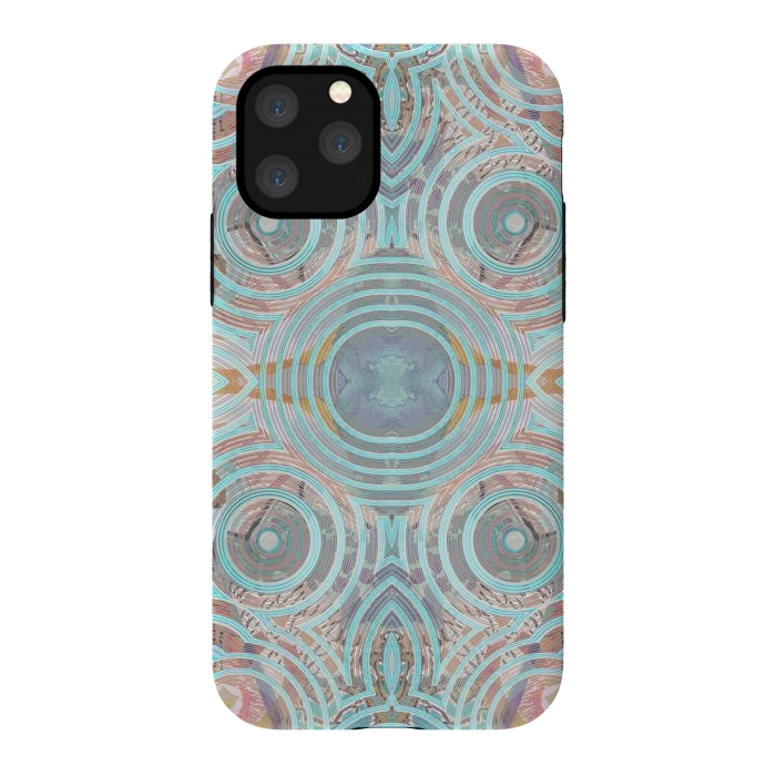 iPhone 11 Pro StrongFit Pastel playful African inspired circle sketch pattern by Oana 