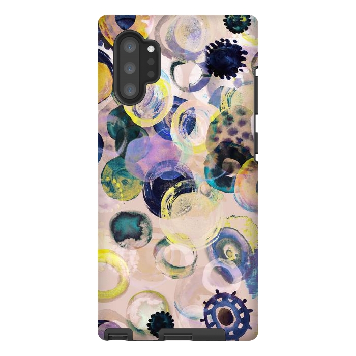 Galaxy Note 10 plus StrongFit Colorful playful watercolour dots by Oana 