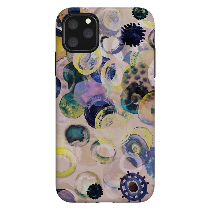 iPhone 11 Pro Max StrongFit Colorful playful watercolour dots by Oana 